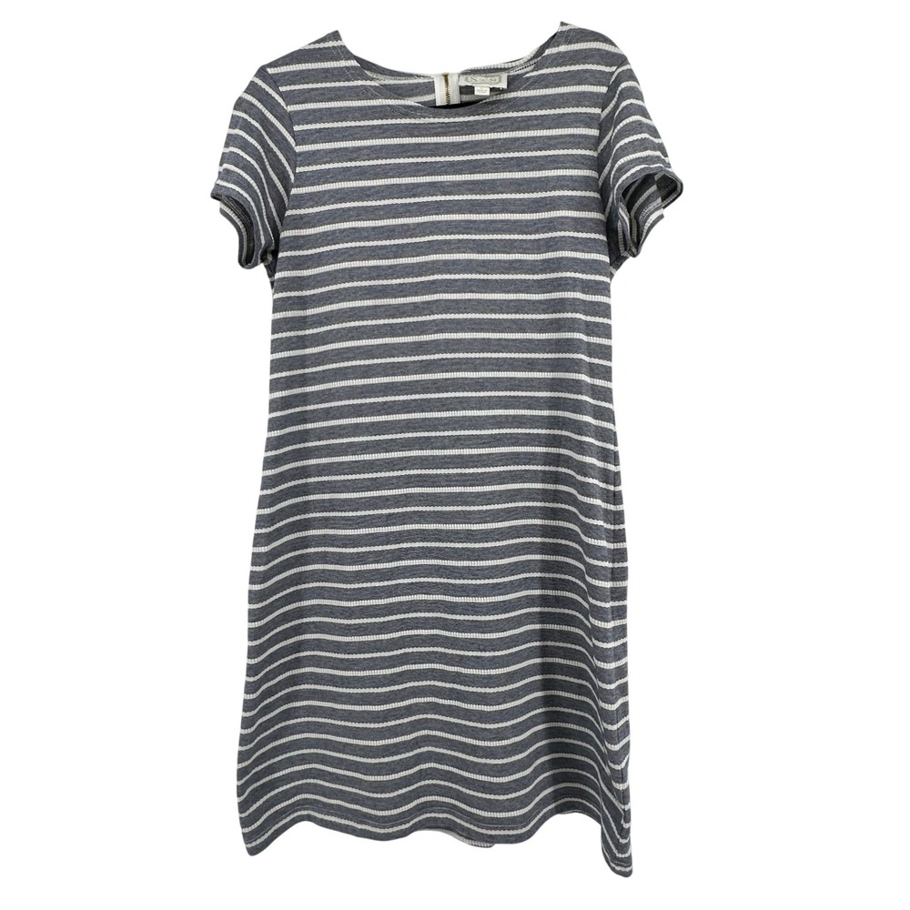 Sail to Sable Striped Shift Dress Womens Large Blue White Coastal Nautical Beach